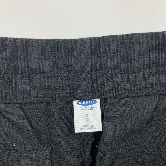 Old Navy Black Linen Blend Pull On Shorts S - Picture 2 of 4